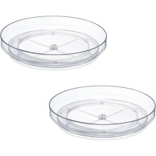 2 Pack 9 Inch Clear Acrylic Lazy Susan, Non-Skid Turntable Organizer for Cabinet, Kitchen, Pantry Organization Storage, Refrigerator, Vanity Makeup.