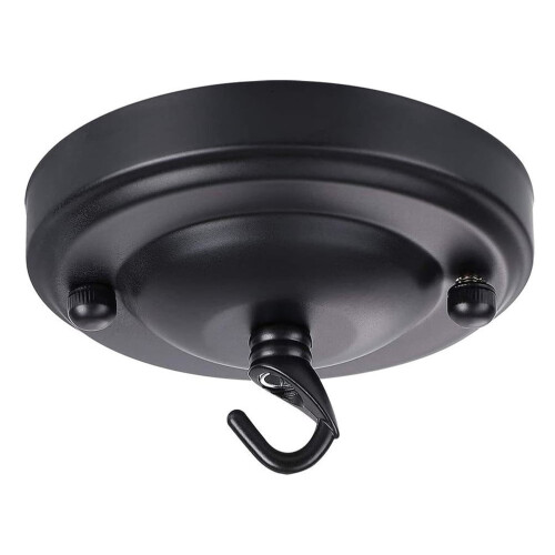 Schwarze Metall-Deckenabdeckung 10,5 x 10,5 cm