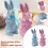 Easter Glitter Colorful Bunny Figurine, Creative Foam Simulation Home Decor, Bunny With Bow 1