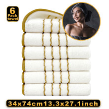 Serviettes de bain en coton à séchage rapide et absorbantes, lot de 6
