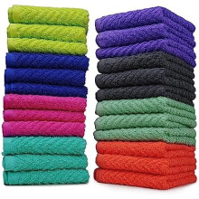 Salviette a zigzag, 100% cotone, 30x30 cm, confezione da 16