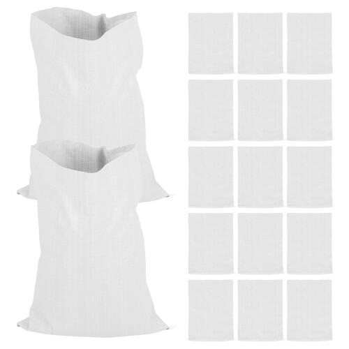Sacs de sable en polypropylène blanc résistants (20 pièces)
