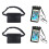 Conjunto de 2 pochetes impermeáveis e porta-celular com alça de cintura. 1