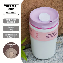 12 oz Stainless Steel Oval Coffee Mug with Lid