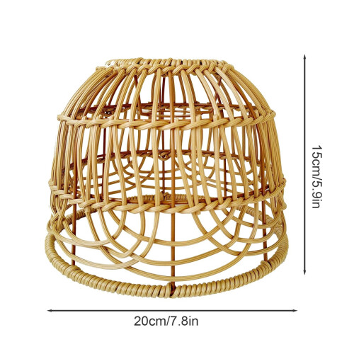 Boho Rattan Light Shade Natural Handwoven Dome Pendant Lamp 1