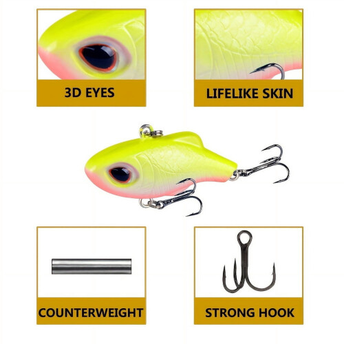 2pc Shrimp-Profile Paddle Tail Lure, 1.38", 5g 2