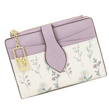 Functional PU Zippers Wallet Cute Print Design Practical-Purple