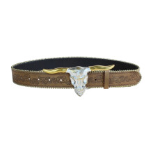 Popular Punk Cowboy Waist Band PU Leather Waist Strap for-brown
