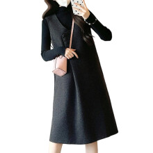 Stylish Fashion Maternity Large Size Middle Length-black gray M