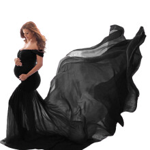 Photography Dress Acrylic Maternity Gown Designed for-Black