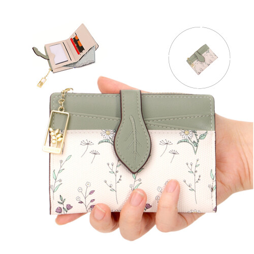 Functional PU Zippers Wallet Cute Print Design Practical-Purple 1