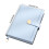PU Leather Notebook 300 Pages Lined Ribbon Bookmarks-Blue 4