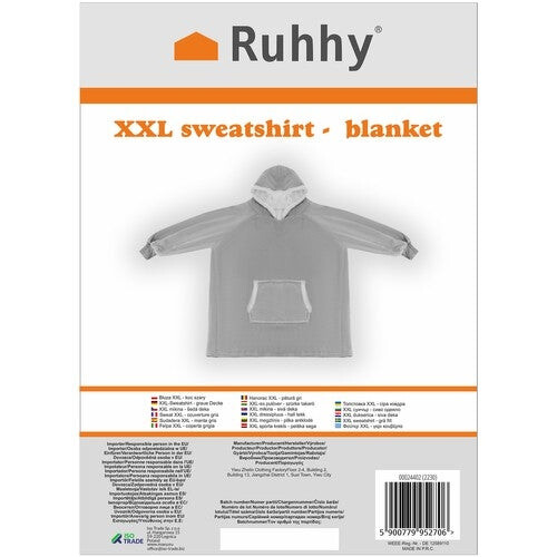 Sudadera XXL - manta gris Ruhhy 24402 2