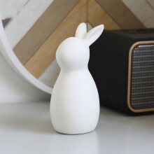 Easter Bunny Ceramic Figurine 2.99"x4.96", Spring Table Decor, Theme Party Ornament & Basket Filler