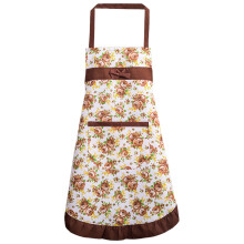 Avental de cozinha feminino em poliéster com bolso e detalhe de laço.
