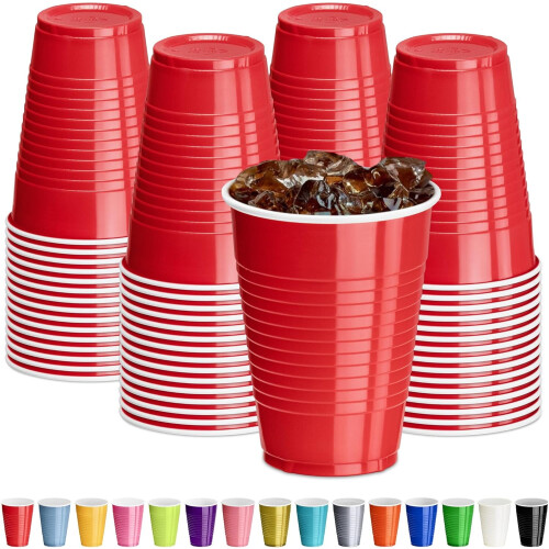 340 ml plastikkrus – assorterede farver, 40 stk.