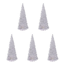 4-Piece LED Christmas Tree Night Lights, Colorful Acrylic Ornaments, Holiday Tree Decoration Lights in Various Sizes, Xmas Lighting