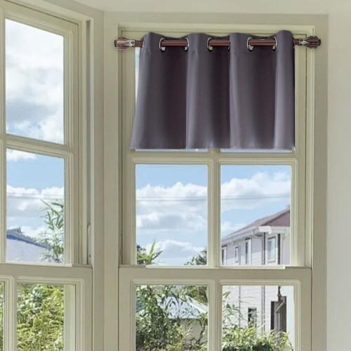 Blackout Curtain Grommet Top 14x29 Inch Grey 1
