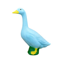 7.09" White Goose Garden Decor – Vibrant Painted Feet, Indoor/Outdoor Use