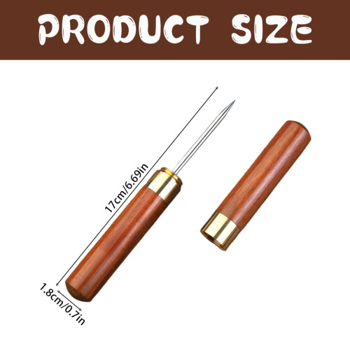 Picahielos de acero inoxidable con mango de madera y protector 2