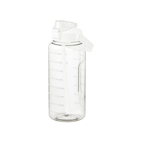AuroraX Clear Water Bottle 2000 ml Leakproof Straw Lid 1