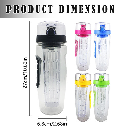 Fruit Infuser Water Bottle 960ml Leakproof Plastic Sports 2