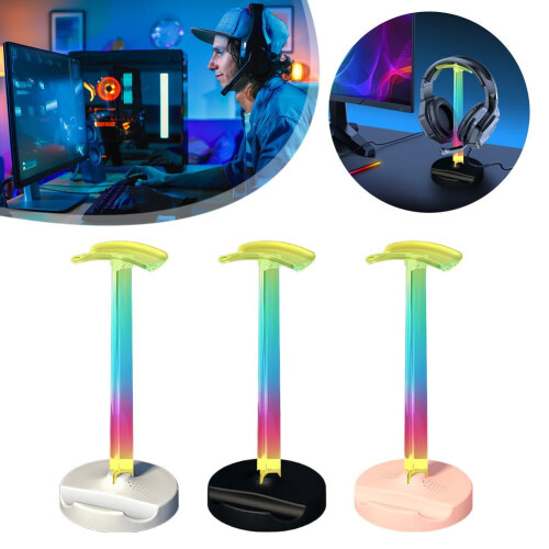 Supporto per cuffie RGB per gaming e utilizzo su desktop. 1