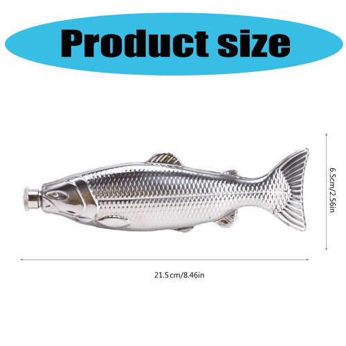 Fischförmiger Edelstahl-Flachmann (142 ml) 2