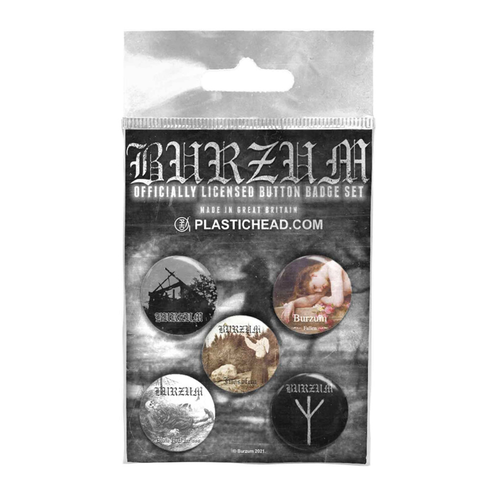 Burzum Button Badge Pack Albums Band Logo New Official Set Of 5