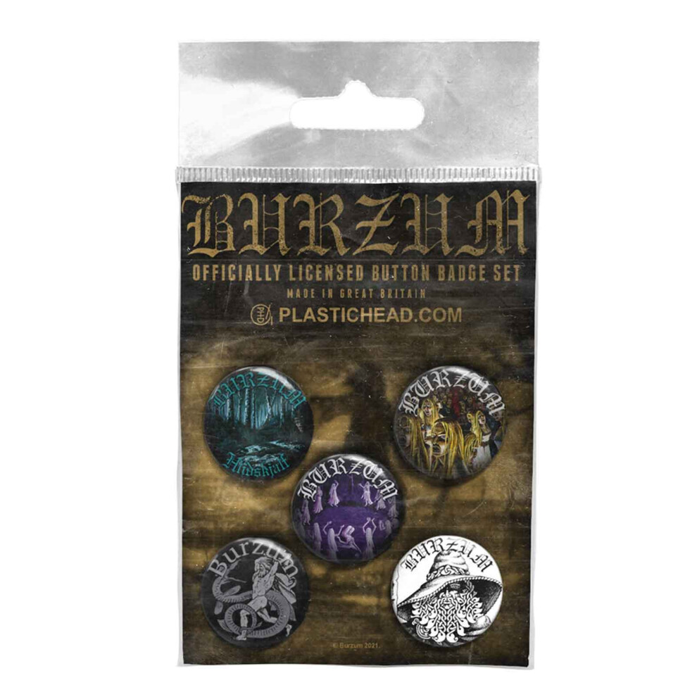 Burzum Button Badge Pack Band Logo 2 New Official Set Of 5