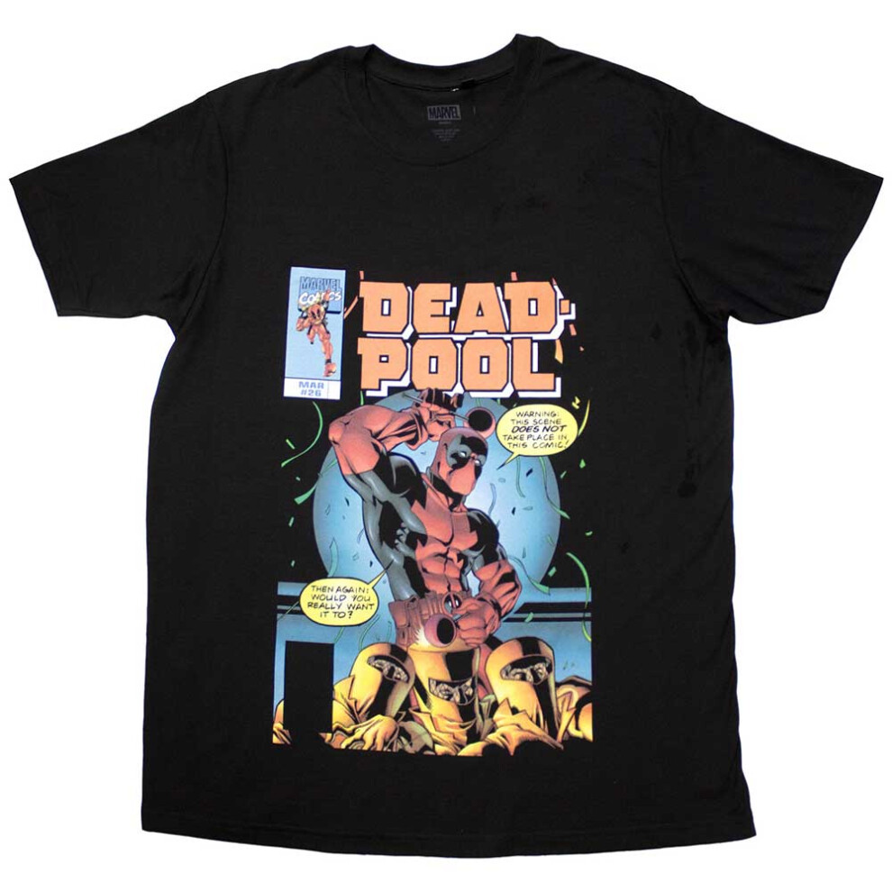 Marvel (M, ) Deadpool Bubble Text Logo T Shirt Black