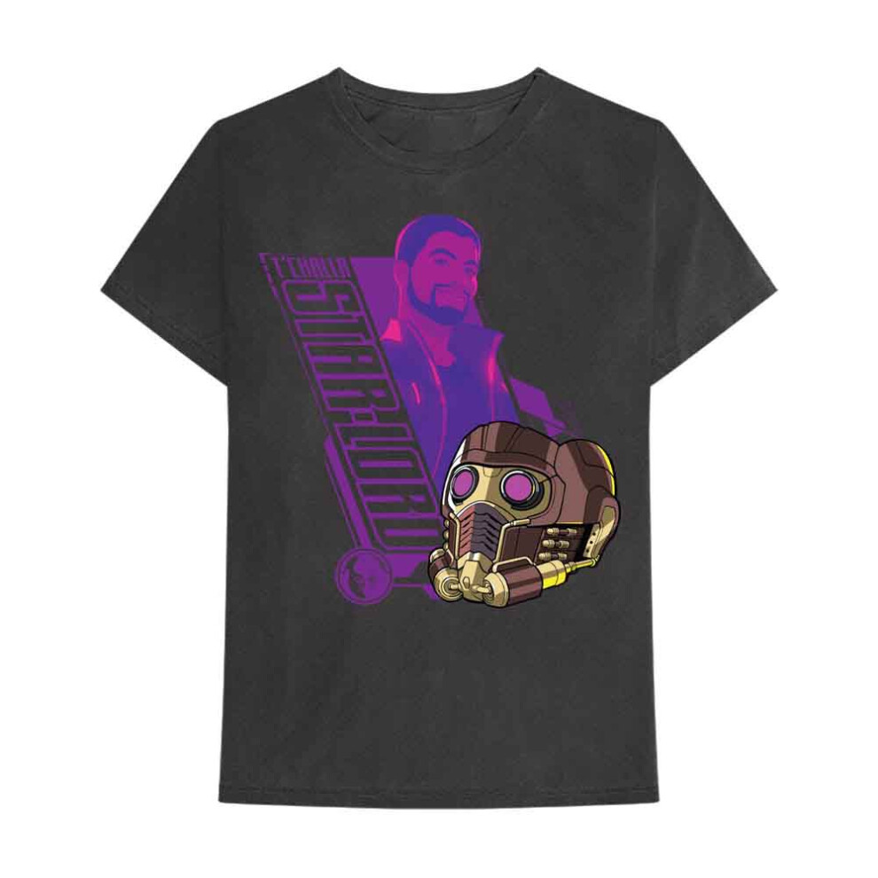 Marvel (S, ) What If T'challa Star Lord T Shirt Black