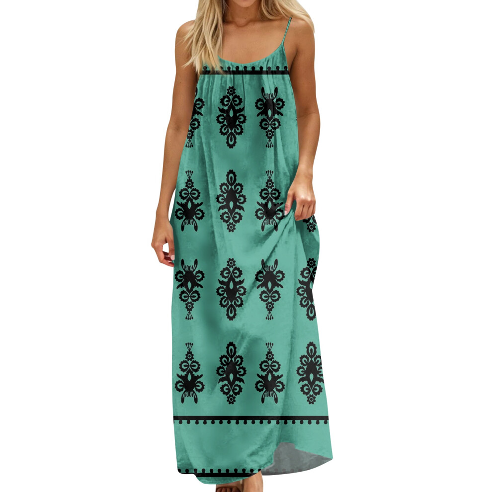 Women Backless Cami Dress, Summer Casual Sleeveless-Green L