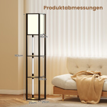 Stehlampe mit Ablagen und verstellbaren LED-Streifen