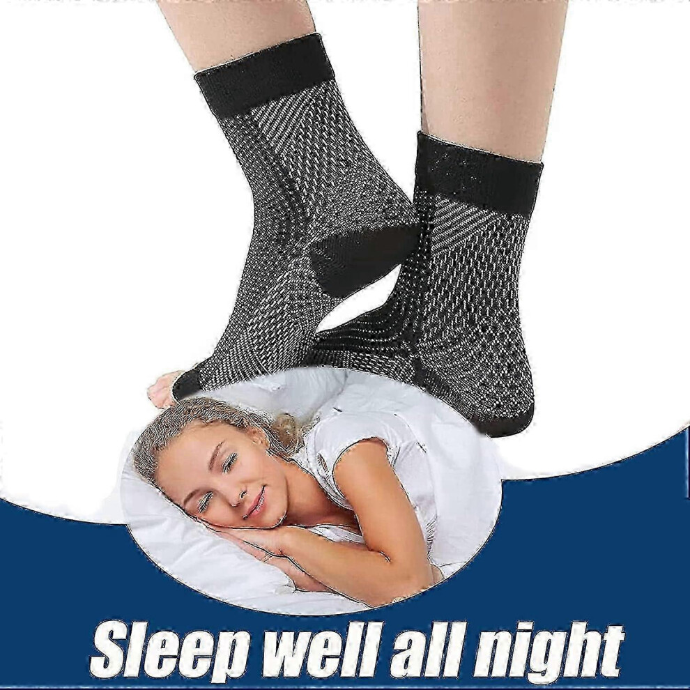 Black/White 2 Pairs Of Tieberg Orthopedic Compression Socks, Orthopedic Compression Socks, Orthopedic Socks ( And White) L/Xl