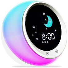 Reloj despertador infantil, entrenador de sueño para niños, luz para despertar a los niños, máquina de sonidos para dormir.