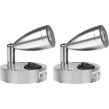 stuks 3W 12V LED-leeslampjes voor boot, caravan, camper of auto, met eigen schakelaar, warm wit licht, 3000K, 220lm, 60 * 96 mm, zilver