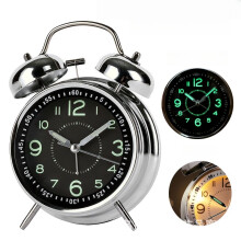 Lauter Wecker für Tiefschläfer, 10 cm (4 Zoll) geräuschloses Quarzwerk ohne Ticken mit Hintergrundbeleuchtung, zwei Glöckchen