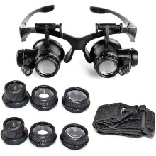 Vergroting van 10x, 15x, 20x of 25x, verstelbare loep met LED-verlichting voor juweliers