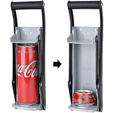 Blikjespers en flesopener - Robuust 2-in-1 aluminium blikjespers voor 473 ml (16 oz), geschikt voor het recyclen van bier- en frisdrankblik