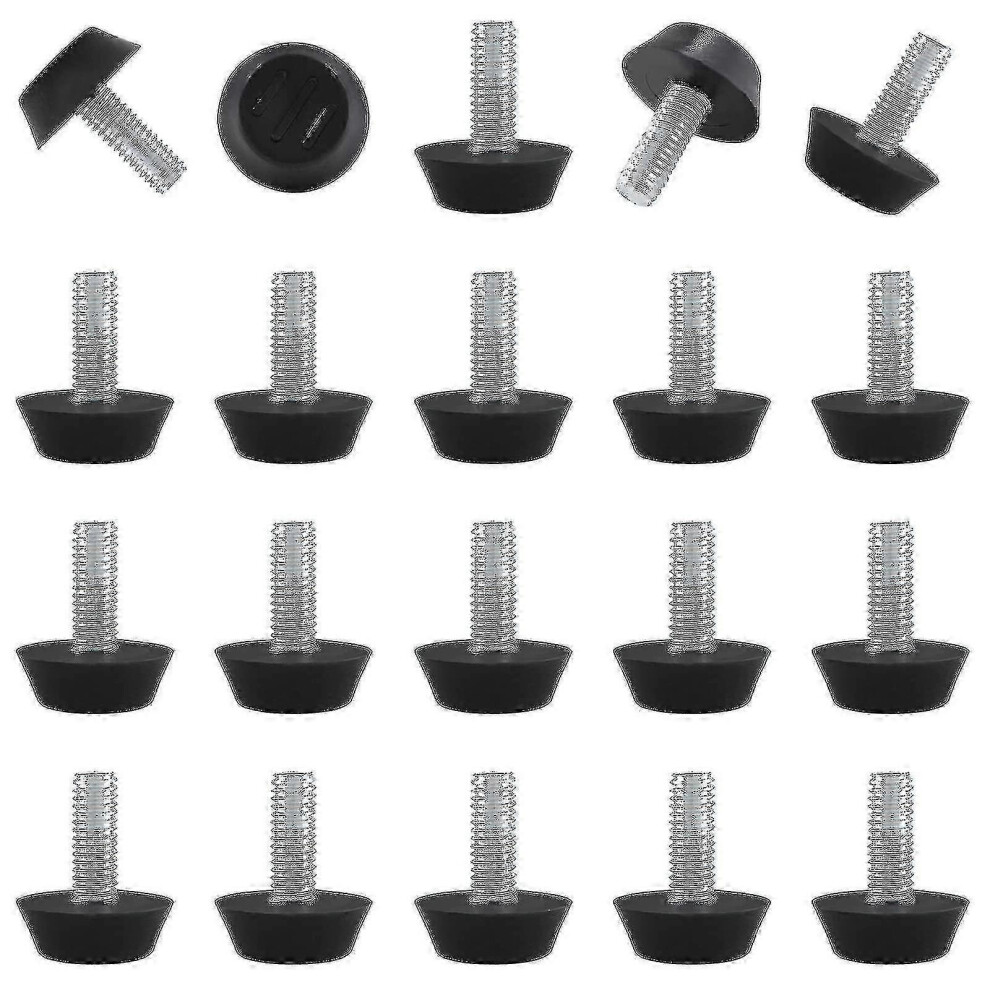 30 Pcs 1/4 Screw In Threaded Furniture Adjustable Levelers, M6 X 15Mm Patio Furniture Glide Leveling Feet 9450876630749