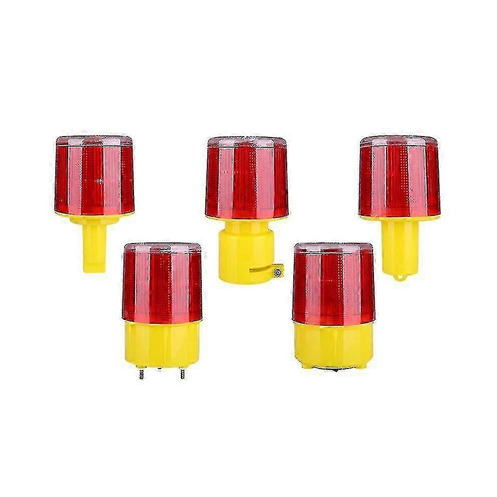 Solar Traffic Cone Flasher Warning Led Roadblock Lamp Visible For Collapsible Traffic Safety Cones, Parking, Camping 5Pcs Lucky Light 9450876626179
