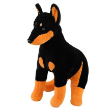 Zittende Doberman Pinscher pluche knuffel, schattig, zacht en pluizig, PP katoenen knuffelhond, knuffeldier, troostspeelgoed voor kinderen,