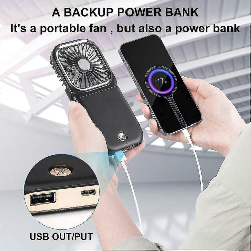 Ανεμιστήρας USB Mini Fan Αθόρυβος κρεμαστός ανεμιστήρας χειρός, επαναφορτιζόμενος U 2