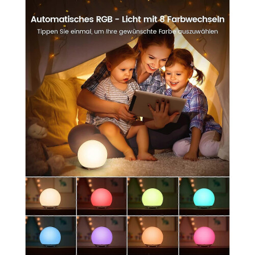 Toddler Night Light, Baby Nursing Night Light, Night Light - Dimmable, Memory Function, Timer, RGB Color Changing, Usb Side Charging(LFGB, 2