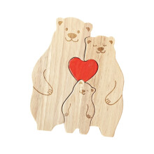 Personalize Wooden Bear Family Puzzle Personalize Birthday-3