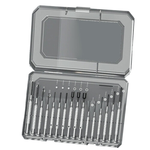 Ergonomic Grip Screwdriver Kit Sturdy Chrome Steel-16 piece set