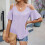 Women's Short-Sleeved Casual Off-Shoulder Top,-White S 2
