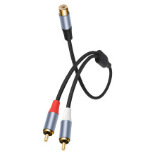 RCAs Female to RCAs Male Connectors Stereo Sound Cable Y Plugs 1