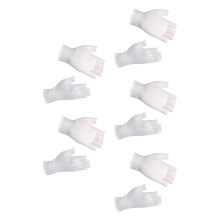 Sweat Absorbing Cotton Fingerless Gloves-5 pairs of white